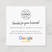 Googleレビュー |ビジネスレビューリンクQRコード スクエア名刺 (正面)