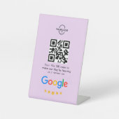 Googleレビュー |ビジネスレビューリンクQRコード 台座サイン (正面)