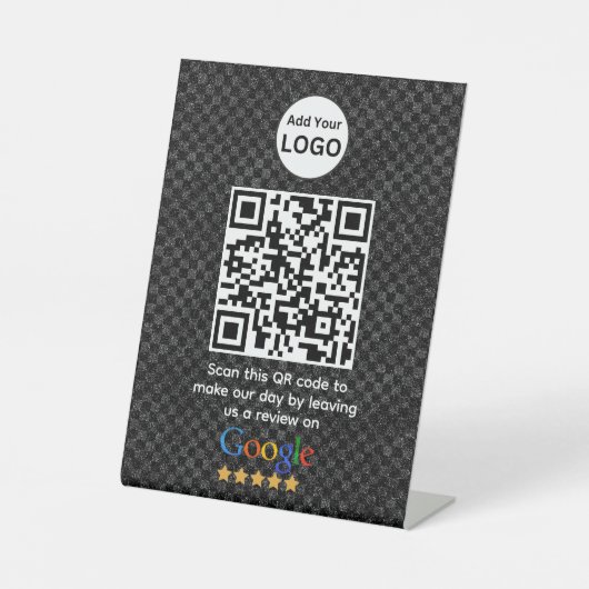 Googleレビュー |ビジネスレビューリンクQRコード 台座サイン (正面)