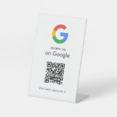 Googleレビュー |ビジネスレビューリンクQRコード 台座サイン (正面)