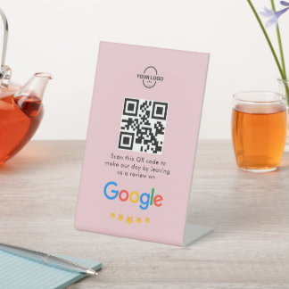 Googleレビュー |ビジネスレビューリンクQRコード 台座サイン