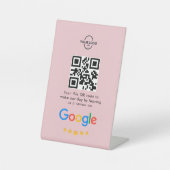 Googleレビュー |ビジネスレビューリンクQRコード 台座サイン (正面)