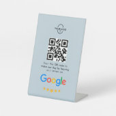 Googleレビュー |ビジネスレビューリンクQRコード 台座サイン (正面)