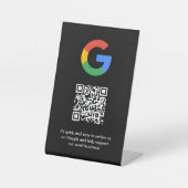 Googleレビュー |ビジネスレビューリンクQRコード 台座サイン (正面)