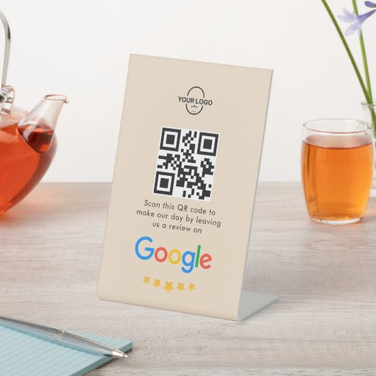 Googleレビュー |ビジネスレビューリンクQRコード 台座サイン (インサイチュ)