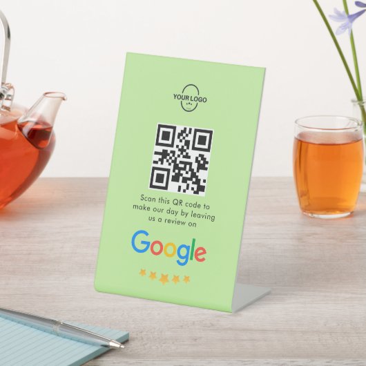 Googleレビュー |ビジネスレビューリンクQRコード 台座サイン (インサイチュ)