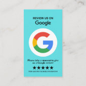 Googleレビュー｜ビジネスレビュー・ターコイズQRコード 名刺 (裏面)