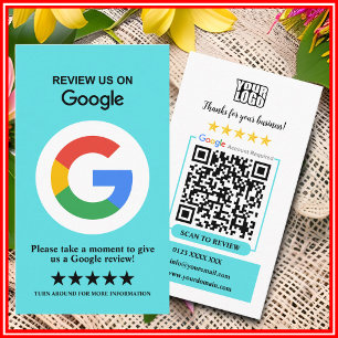 Googleレビュー|ビジネスレビュー・ターコイズQRコード 名刺