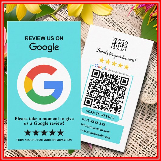 Googleレビュー｜ビジネスレビュー・ターコイズQRコード 名刺