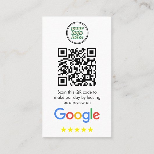 Googleレビュー|ビジネスレビュー リンクQRコード 名刺 (正面)
