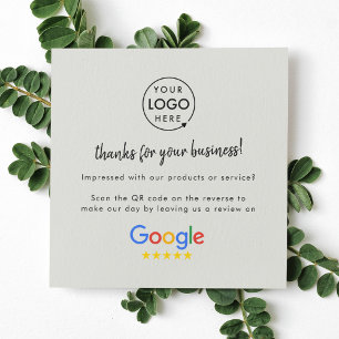 Googleレビュー   ビジネスレビュー 当社 グレー QRコード スクエア名刺