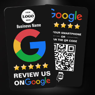 Googleレビュー ビジネスレビューUsブラックQRコード 名刺