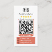 Googleレビュー |レビュ離れーTerracotta QRコード 名刺 (正面)
