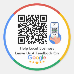 Googleレビュー ローカル救済ビジネスQRコードクラス ラウンドシール