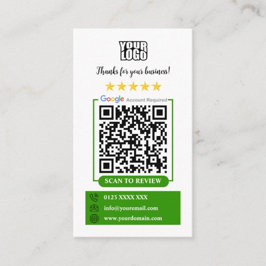 Googleレビュー 名刺 (正面)