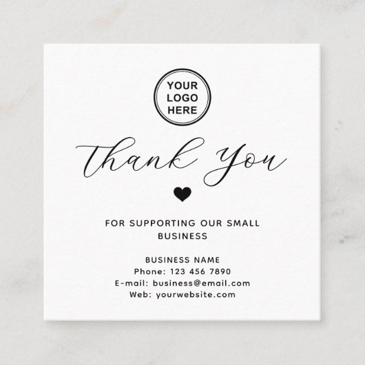 GoogleレビューQRコードありがとうござモダンう スクエア名刺 (正面)