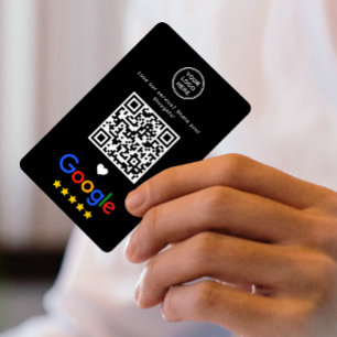 GoogleレビューQRコードありがとうブラックお洒落 名刺
