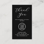 GoogleレビューQRコードありがとうブラックお洒落 名刺 (裏面)