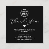 GoogleレビューQRコードありがとうブラックモダン スクエア名刺 (正面)