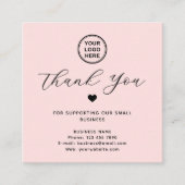 GoogleレビューQRコードありがとう正方形ピンク スクエア名刺 (正面)