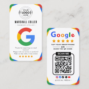GoogleレビューQRコードでタップしてレビューを書いてください Google評価 名刺