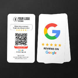 GoogleレビューQRコードでビジネスを5つ星評価 名刺