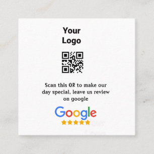 GoogleレビューQRコードにビジネスロゴと名前を追加 簡易 スクエア名刺