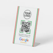 GoogleレビューQRコードカスタムロゴ 台座サイン (正面)