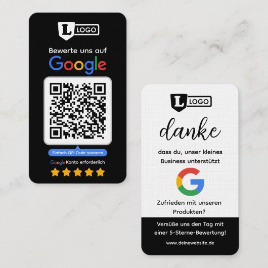 GoogleレビューQRコードカード ビジネスカード (正面/裏面)