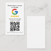 GoogleレビューQRコードカード、レビューサイン 名刺 (正面/裏面)