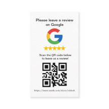 GoogleレビューQRコードカード、レビューサイン