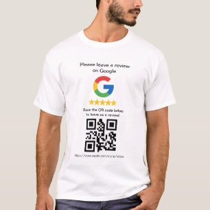 GoogleレビューQRコードカード、レビューサイン Tシャツ
