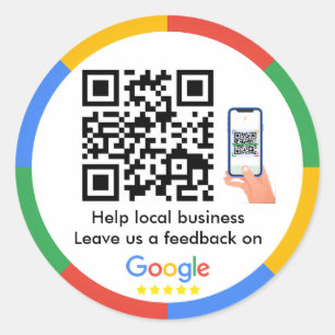 GoogleレビューQRコードクラシックラウンドステッカー ラウンドシール