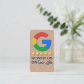 GoogleレビューQRコードクラフト素朴タップレビュー 名刺 (スタンド正面)