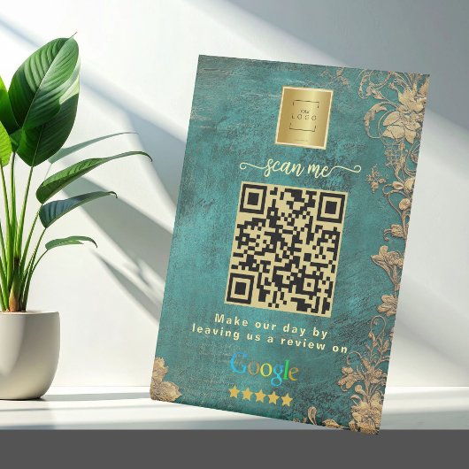 GoogleレビューQRコードグリーン 台座サイン
