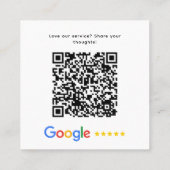 GoogleレビューQRコードサンクスカード モダン スクエア名刺 (裏面)