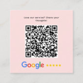 GoogleレビューQRコードサンクススクエアピンク スクエア名刺 (裏面)