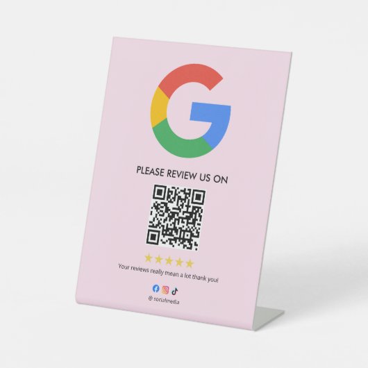 GoogleレビューQRコードスタンドサイン 台座サイン (正面)