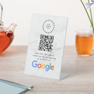 GoogleレビューQRコードスタンド看板 エレガント 台座サイン
