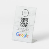 GoogleレビューQRコードスタンド看板 エレガント 台座サイン (正面)