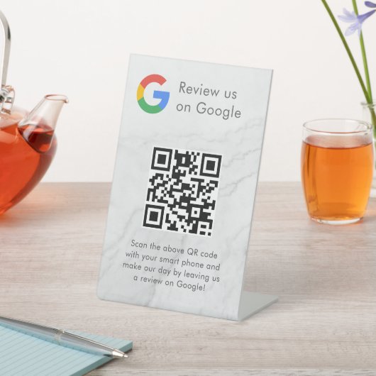 GoogleレビューQRコードスタンド看板 エレガント 台座サイン (インサイチュ)