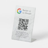 GoogleレビューQRコードスタンド看板 エレガント 台座サイン (正面)