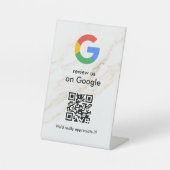 GoogleレビューQRコードスタンド看板 エレガント 台座サイン (正面)