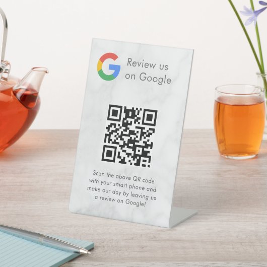GoogleレビューQRコードスタンド看板 エレガント 台座サイン (インサイチュ)