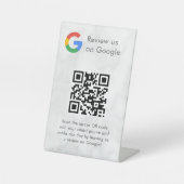 GoogleレビューQRコードスタンド看板 エレガント 台座サイン (正面)