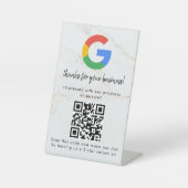 GoogleレビューQRコードスタンド看板 エレガント 台座サイン (正面)