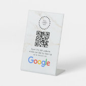 GoogleレビューQRコードスタンド看板 エレガント 台座サイン (正面)