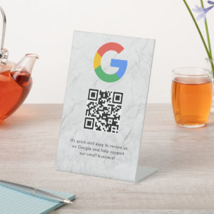 GoogleレビューQRコードスタンド看板 エレガント 台座サイン
