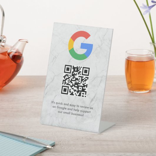 GoogleレビューQRコードスタンド看板 エレガント 台座サイン (インサイチュ)