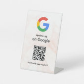 GoogleレビューQRコードスタンド看板 エレガント 台座サイン (正面)